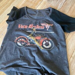 Torrid Live Nation Gray and Black Raglan Tee Van Halen